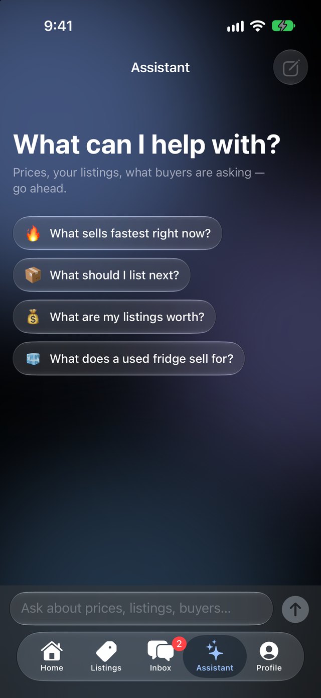 The Assistant: a chat that answers questions about prices and your listings